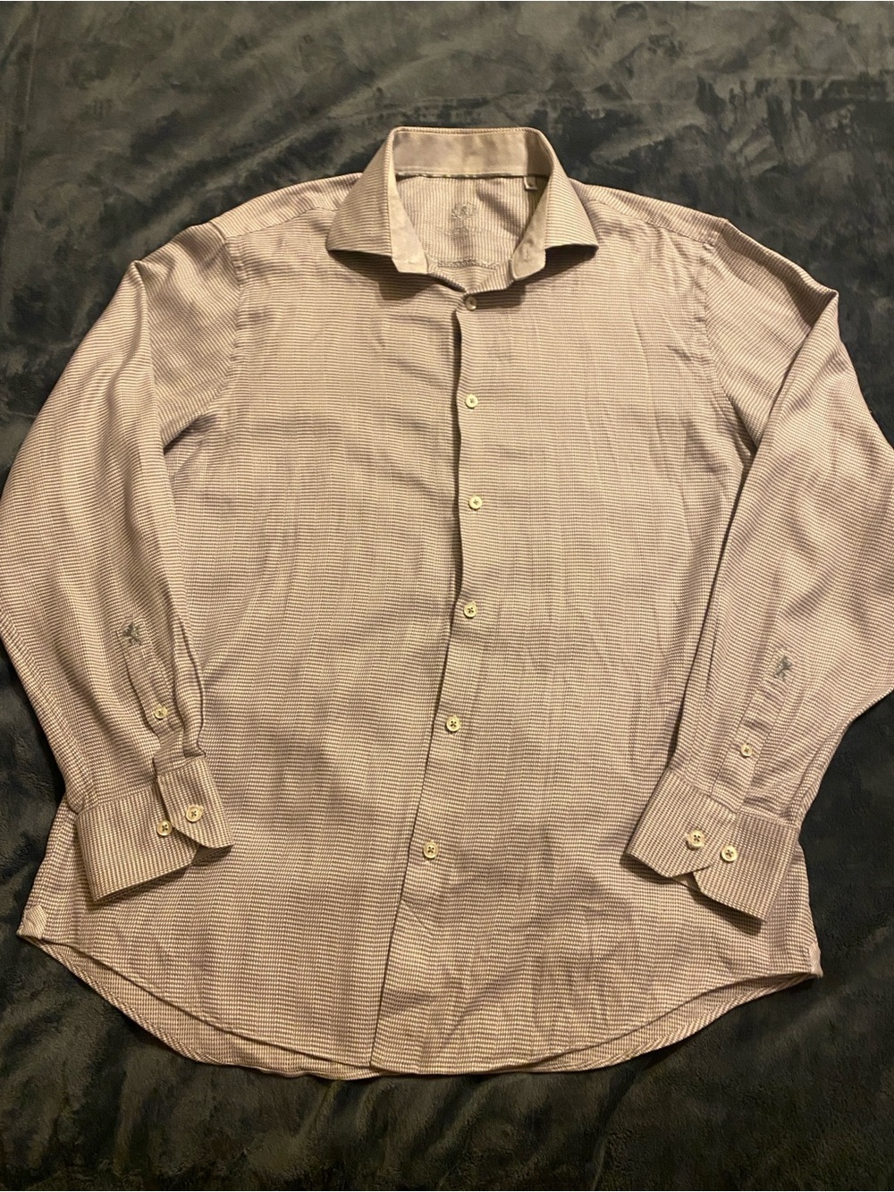 Bugatchi Men's Light Brown Micro-Pattern Dress Shirt